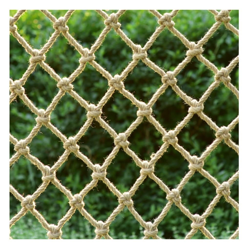 GJMSSMY Durable Jute Hemp Net for Garden Fencing Decorative Bird Netting Kids Climbing Net (8mm 2x2m Eco-Friendly Solution) - Perfect for Outdoor Use!