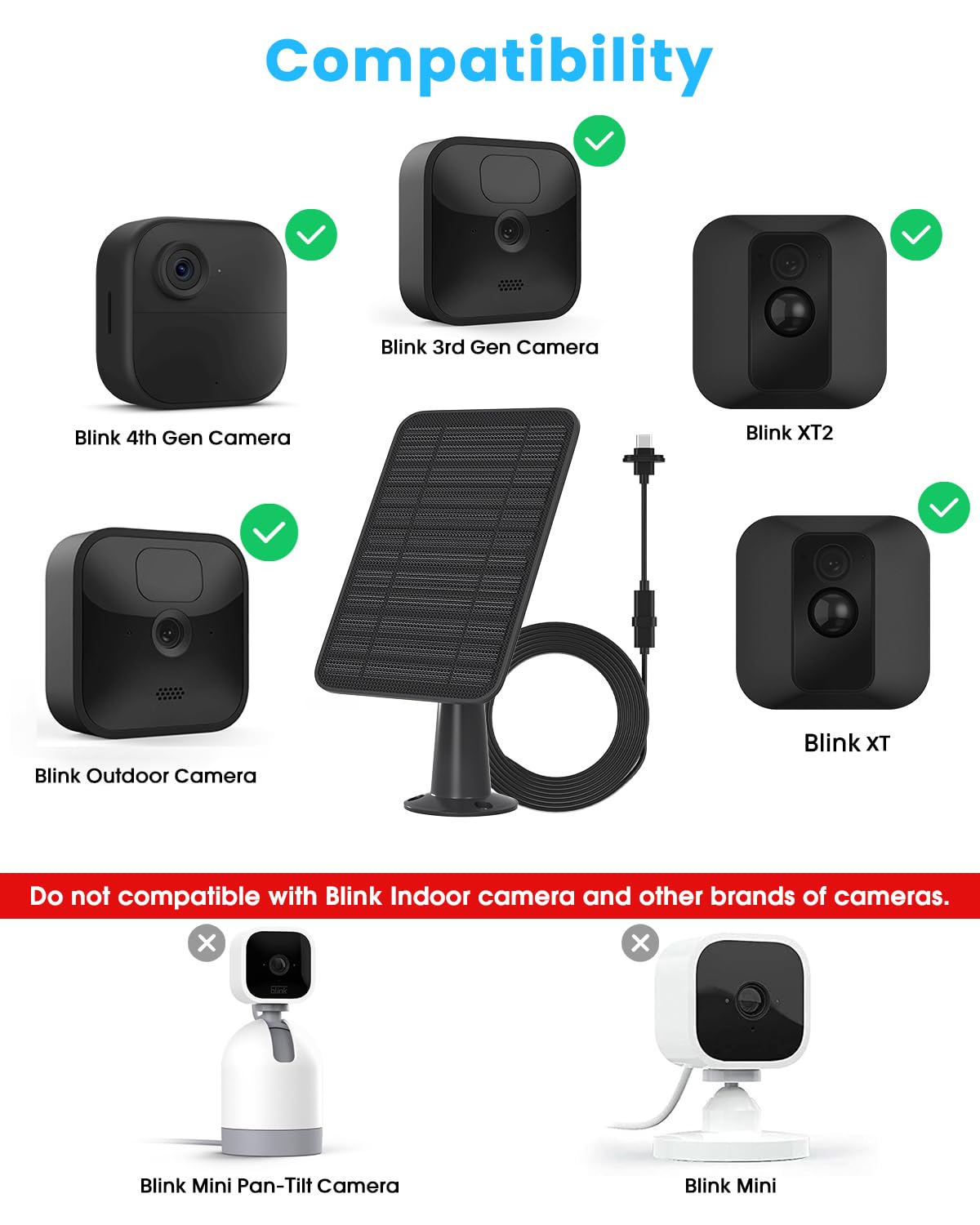 Amazon.com : Solar Panel for Blink Outdoor 2K+/4(4th Gen)/Outdoor