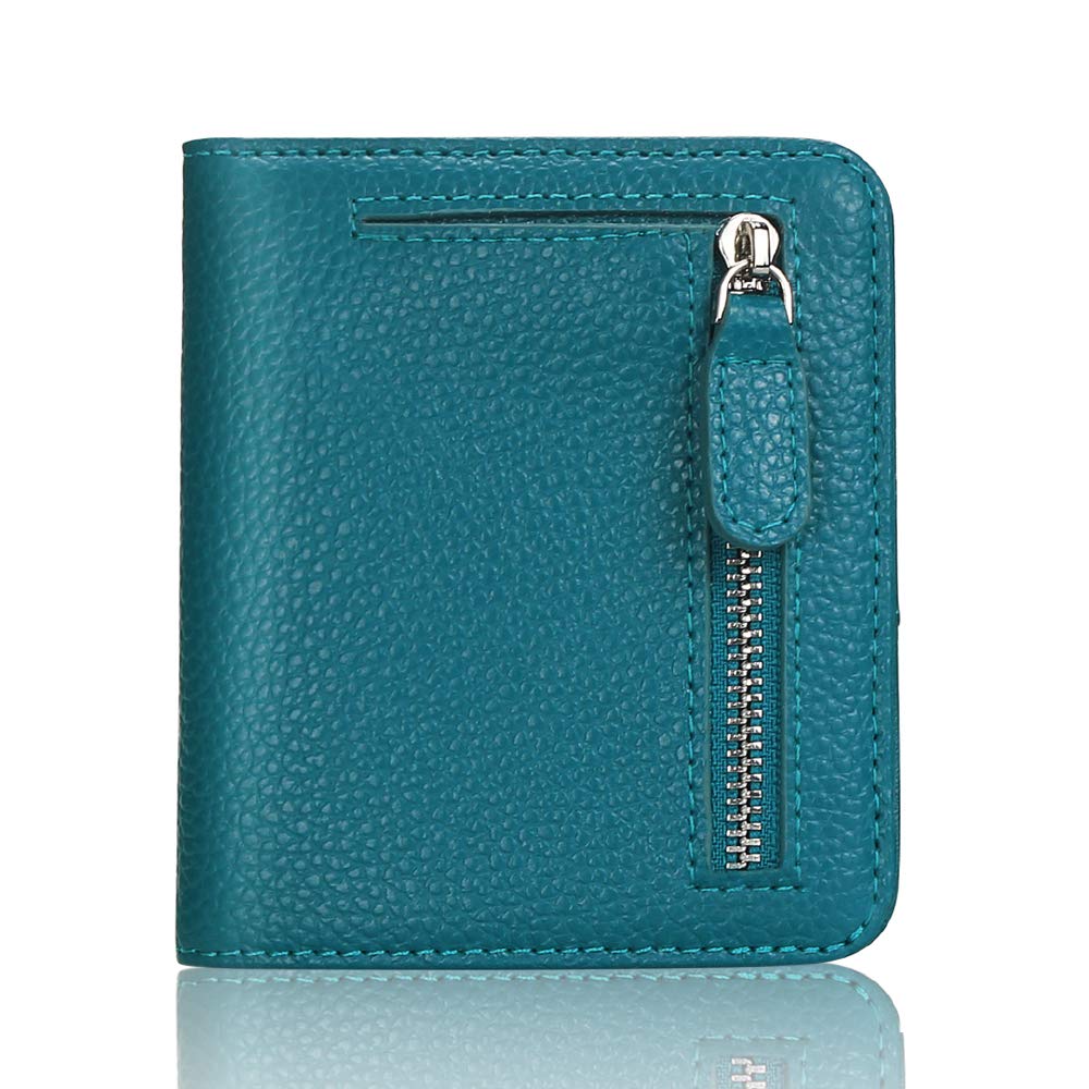 FUNTOR Small Wallets for Women, Ladies Small Compact Bifold Pocket RFID Blocking Genuine Leather Wallet for Women