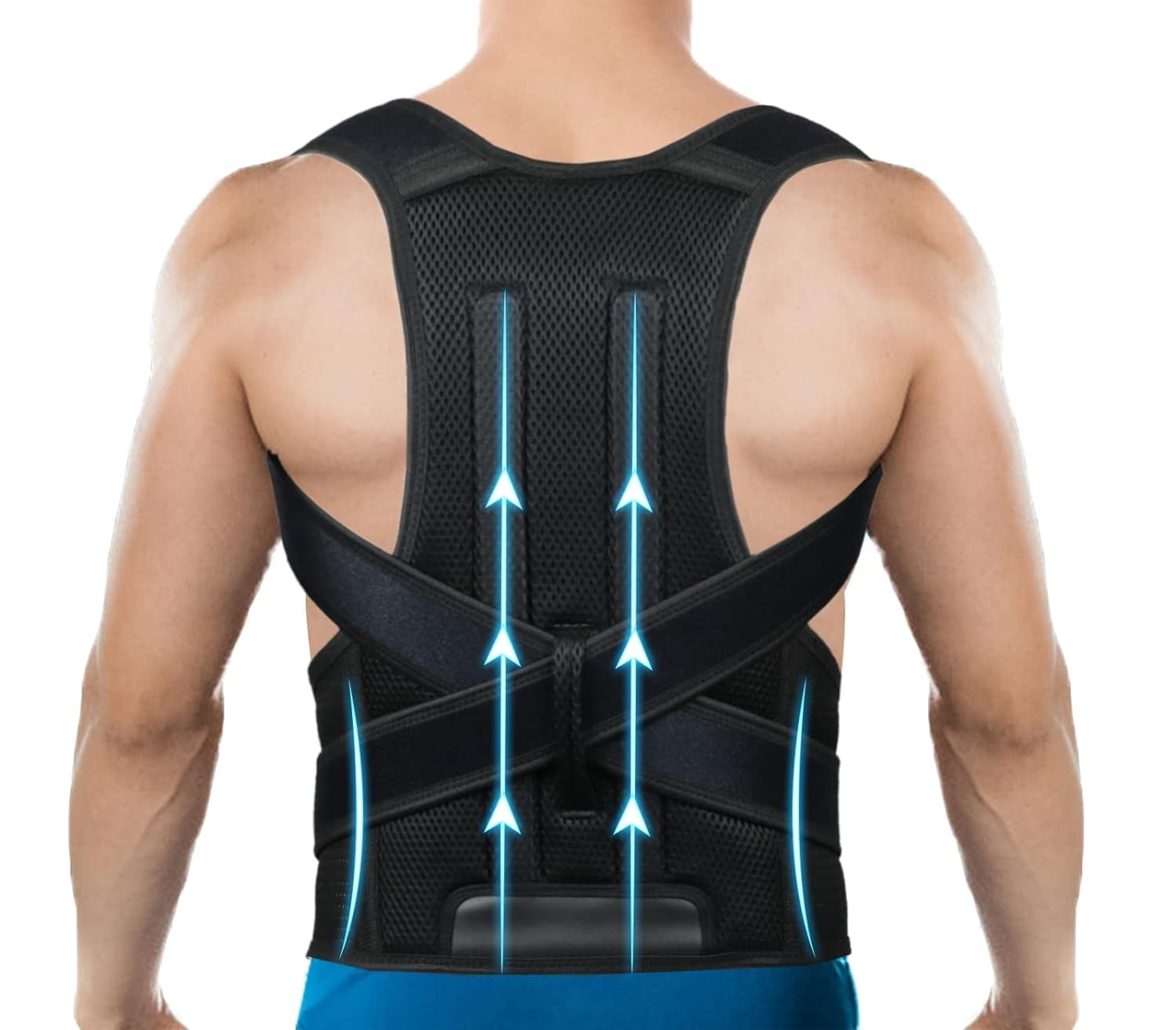 EKTAELITE Rehab Adjustable & Breathable Posture Corrector Back Brace Shoulder Support Trainer for Body Correction, Neck, Back and Shoulder Pain Relief for Women and Men