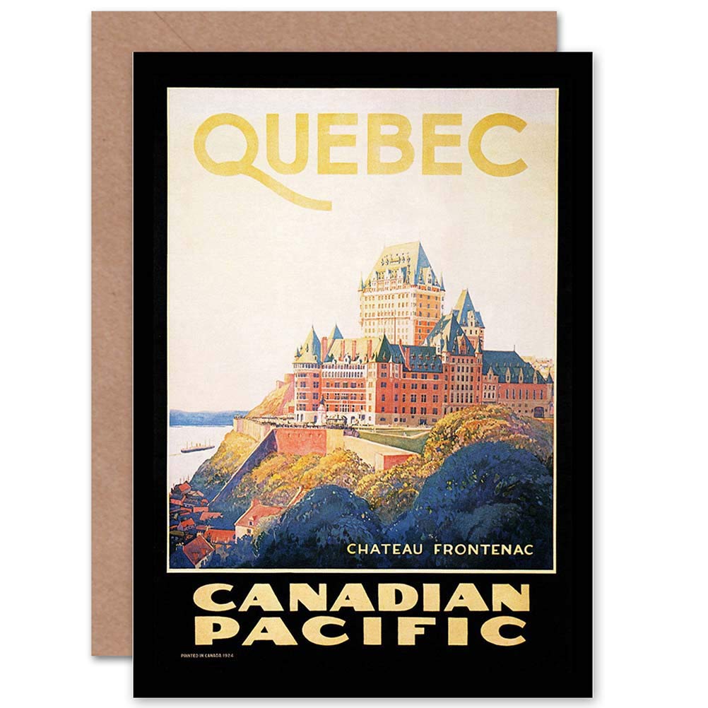 Wee Blue Coo TRAVEL QUEBEC CANADA CANADIAN PACIFIC CHATEAU FRONTENAC GREETINGS CARD