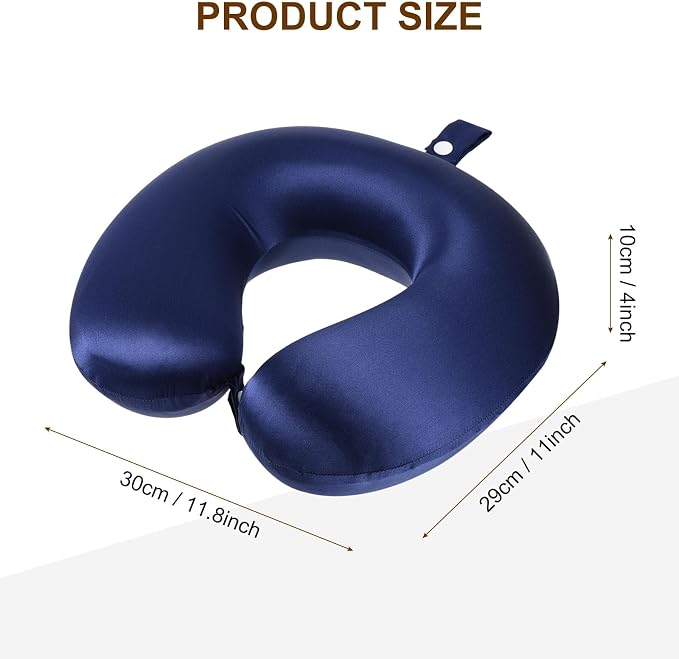 Almohada de viaje de seda con espuma viscoelástica suave miniatura 3