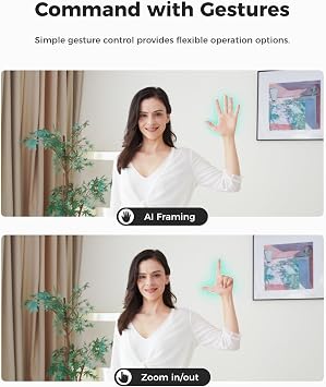 WEBカメラ PC用1080P 100FPSウェブカメラ、1/2.8インチセンサー付きAIフレーミングストリーミングカメラ、ビューティーモード、ジェスチャーコントロール、HDRWhite