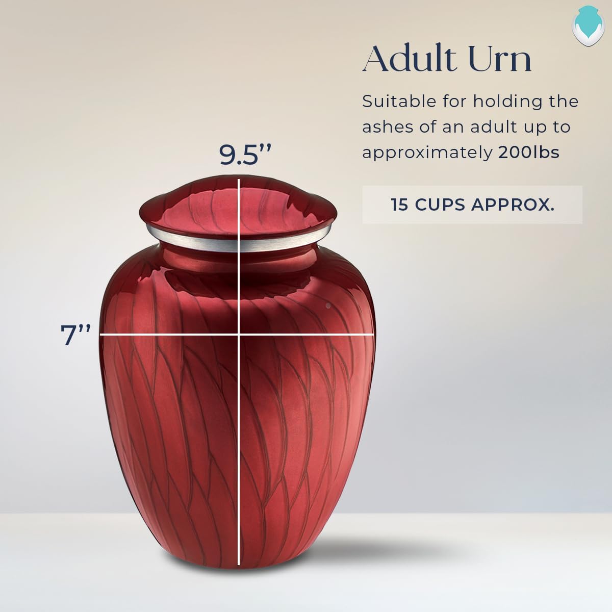 Geturns Embrace Adult Personalized Picture Cremation Urns for Human Ashes I Large Photo Pearl Candy Red Funeral Urn for Men and Women I 200 lbs
