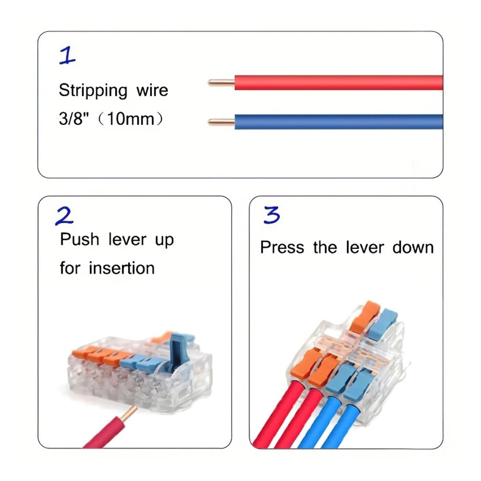 Mini connettori a cablaggio rapido da 10/50 PZ Crimpatura a leva compatta | M484T,10pcs