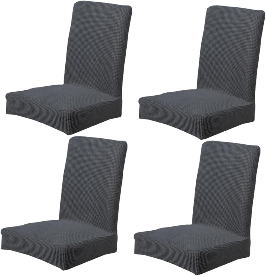 Lurrose 4pcs Elastic Stretchy Dining Chair Covers Polyester Chair Protectors Universal Fit Seat Slipcovers for Home Office Removable and Washable Grey Cases
