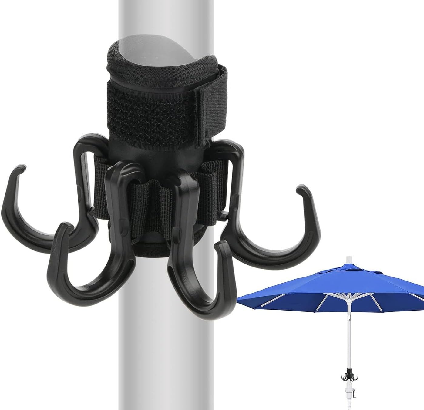 AESZITTEW Beach Umbrella Hooks Hanger Anti-Slip Hook for Bag Backyard Umbrella Hanger Hook Detachable Umbrella Holder with 6 Hooks