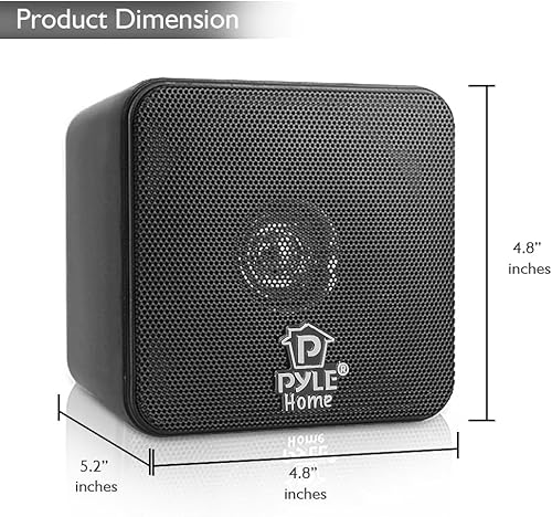 Miniatura 3 de Pyle Home Mini Cube - Altavoces para estantería de 4 pulgadas, controlador de cono de papel, potencia de 200 vatios, impedancia de 8 ohmios,