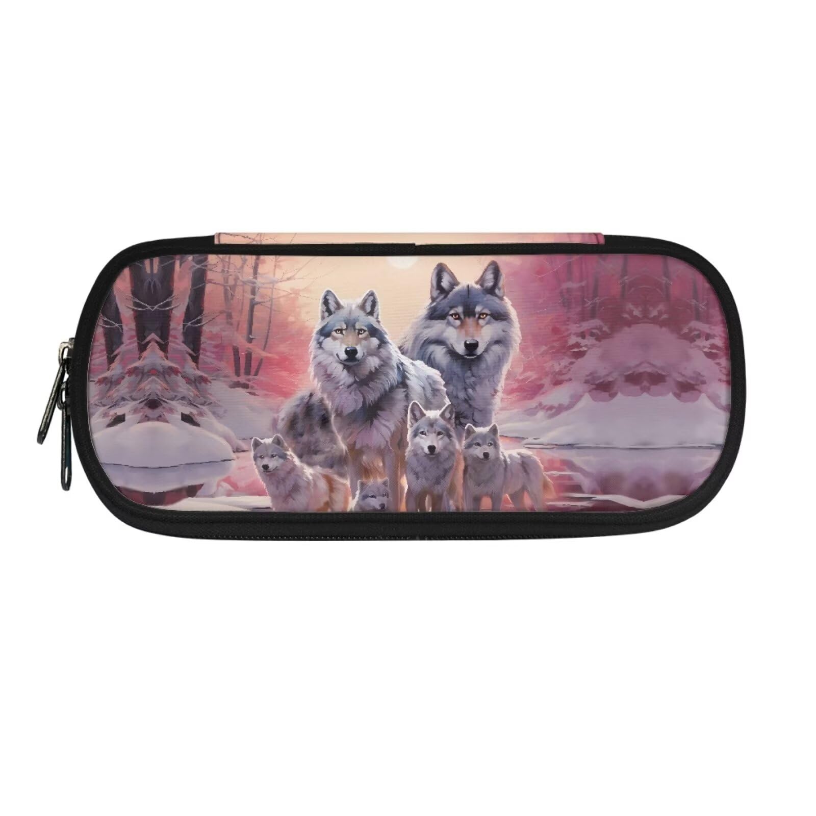 Belidome Wolf Pencil Case for Girls Large Pen Box Holder Pouch Bag for Primary Elementary School Supplies — image 1