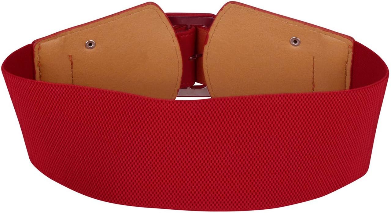 Ayliss Women Wide Elastic Waist Belt Chunky Stretchy Vintage PU Leather Cinch Corset Belt for Dresses Halloween Costume - Image 8