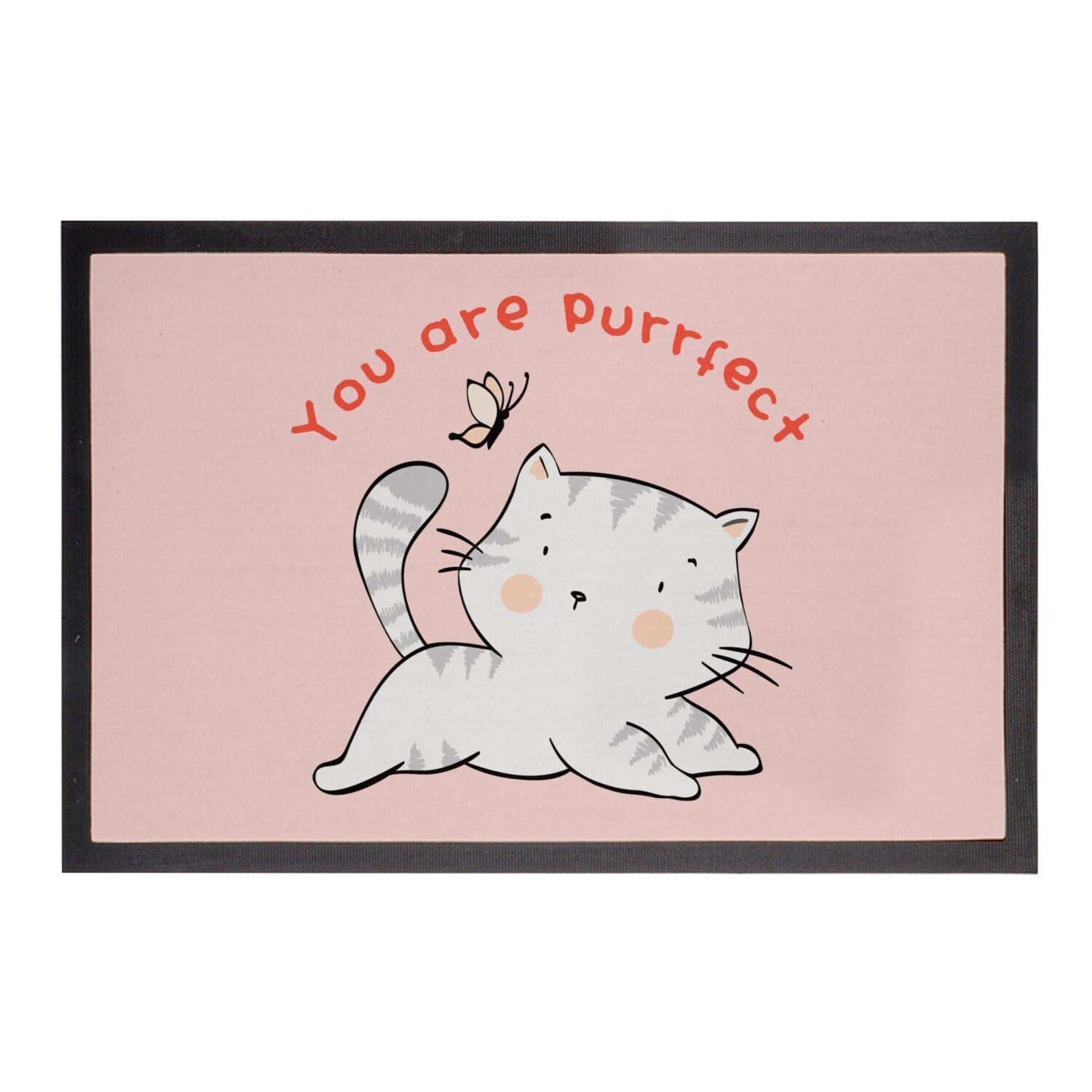Paillasson rose You are Purrfect le tapis chaton bienveillant