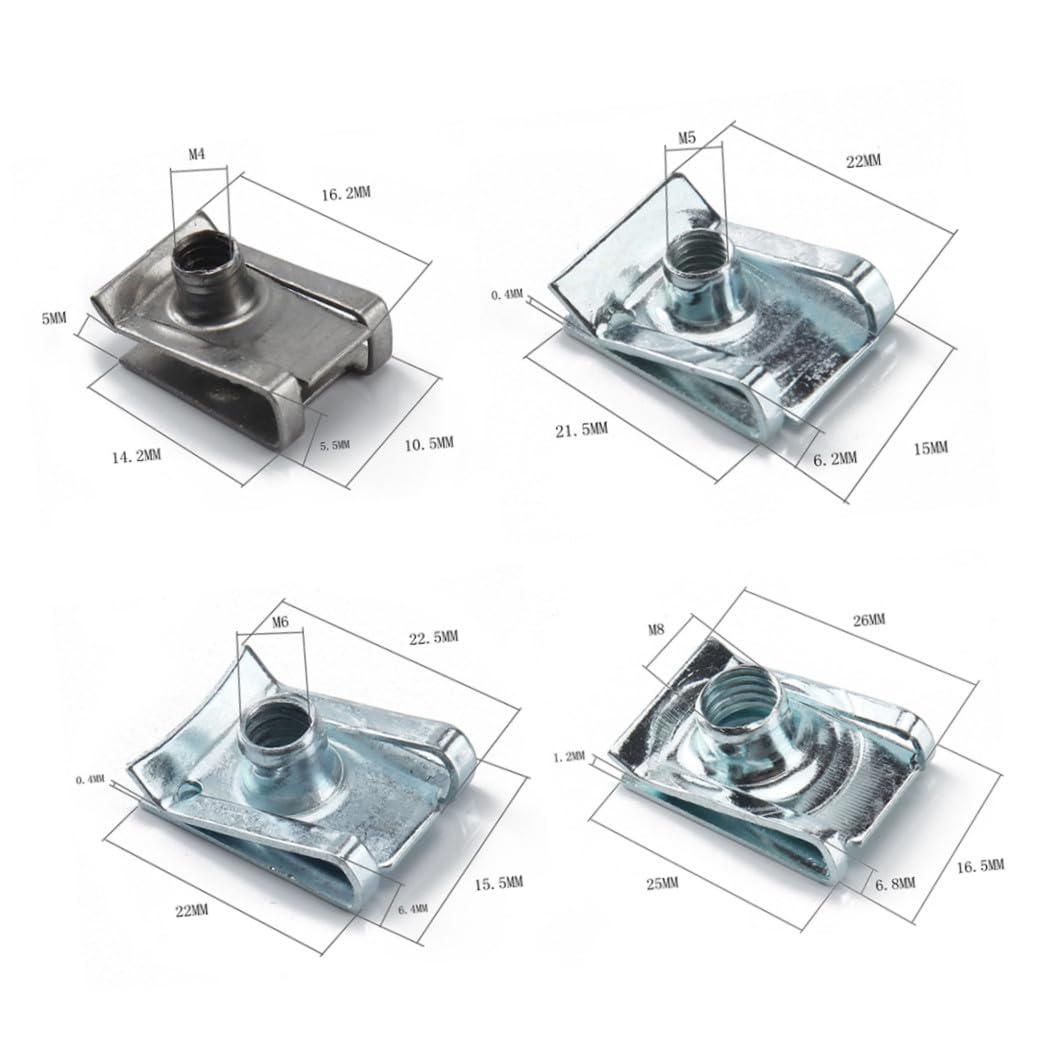 110pezzi Fasteners Manganese Clip u Per Fissaggio e Auto Facili Installare Per Cablaggi e Fissaggi Su Veicoli