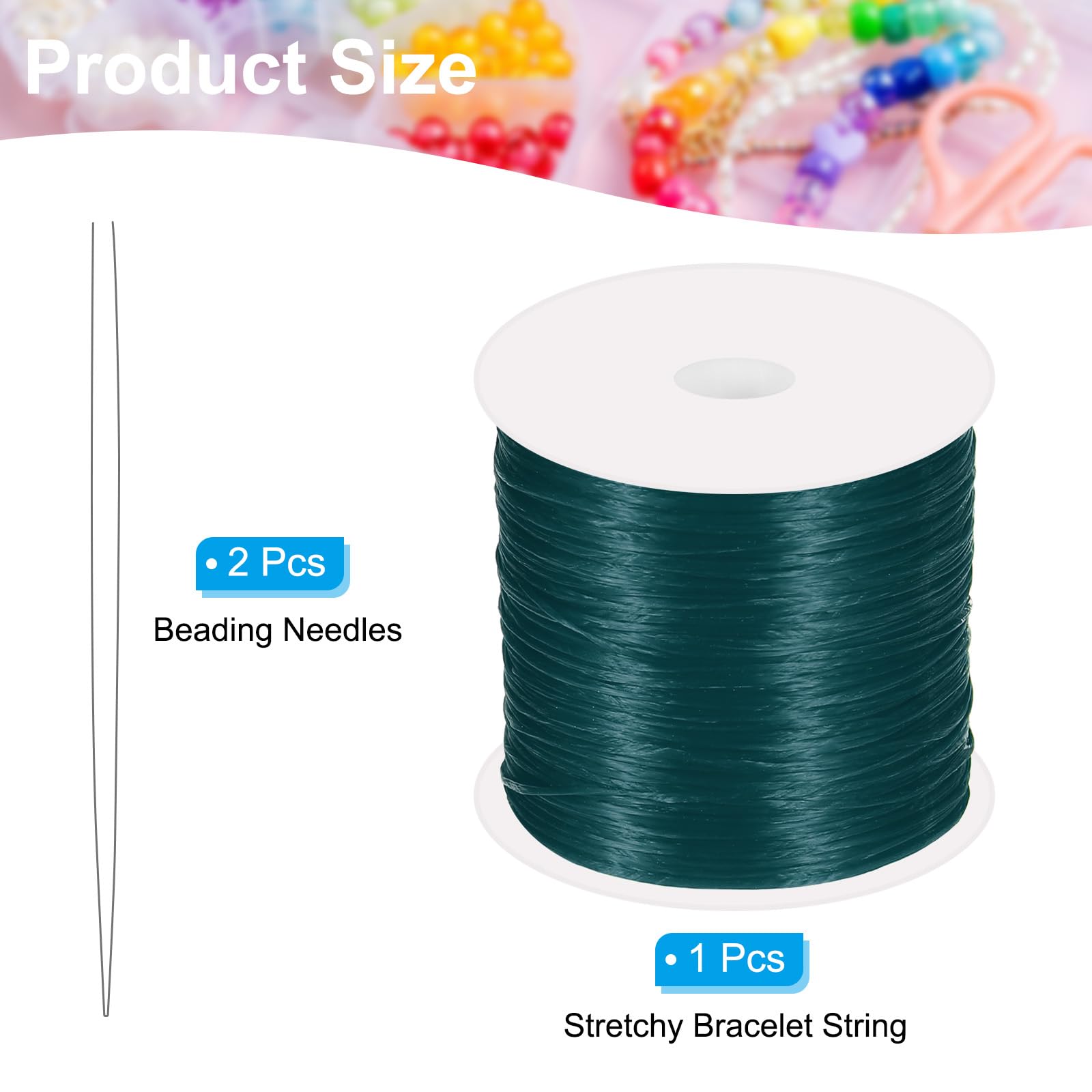 PATIKIL Elastic String for Bracelets 0.8mm x 131-Yard Stretchy Bracelet String Stretch Bead Cord for Seed Beads Jewelry and Bracelets Making - Image 2