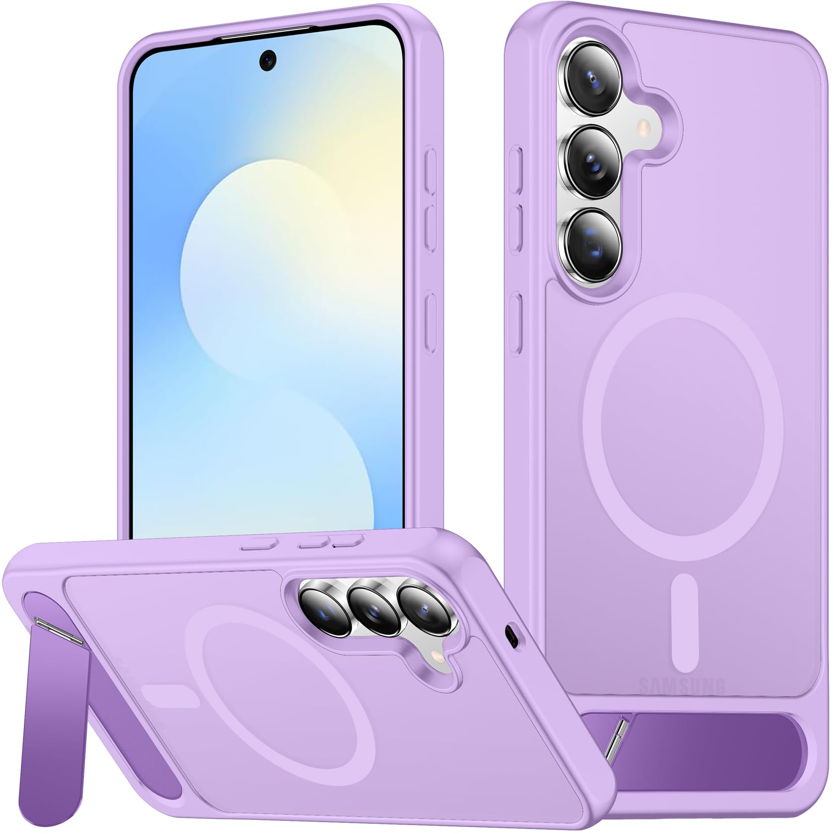 SPIDERCASE for Samsung Galaxy S25 FE Case,Built-in Stand,Light Purple