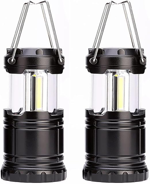 2PCS Portable LED Camping Lights, Super Bright Waterproof Lights, Folding Battery Powered Flashlights, Tent Lights, Outdoor Portable Power Lights,Storm,Hurricane, Power Failure Emergency Lights (2PCS)