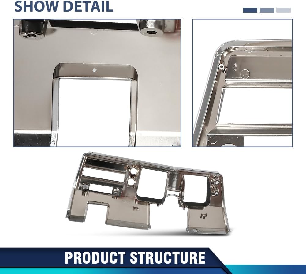 PIT66 Dash Instrument Panel Bezel Compatible with Chevy Chevelle El Camino 1968 Without Air Black Plastic
