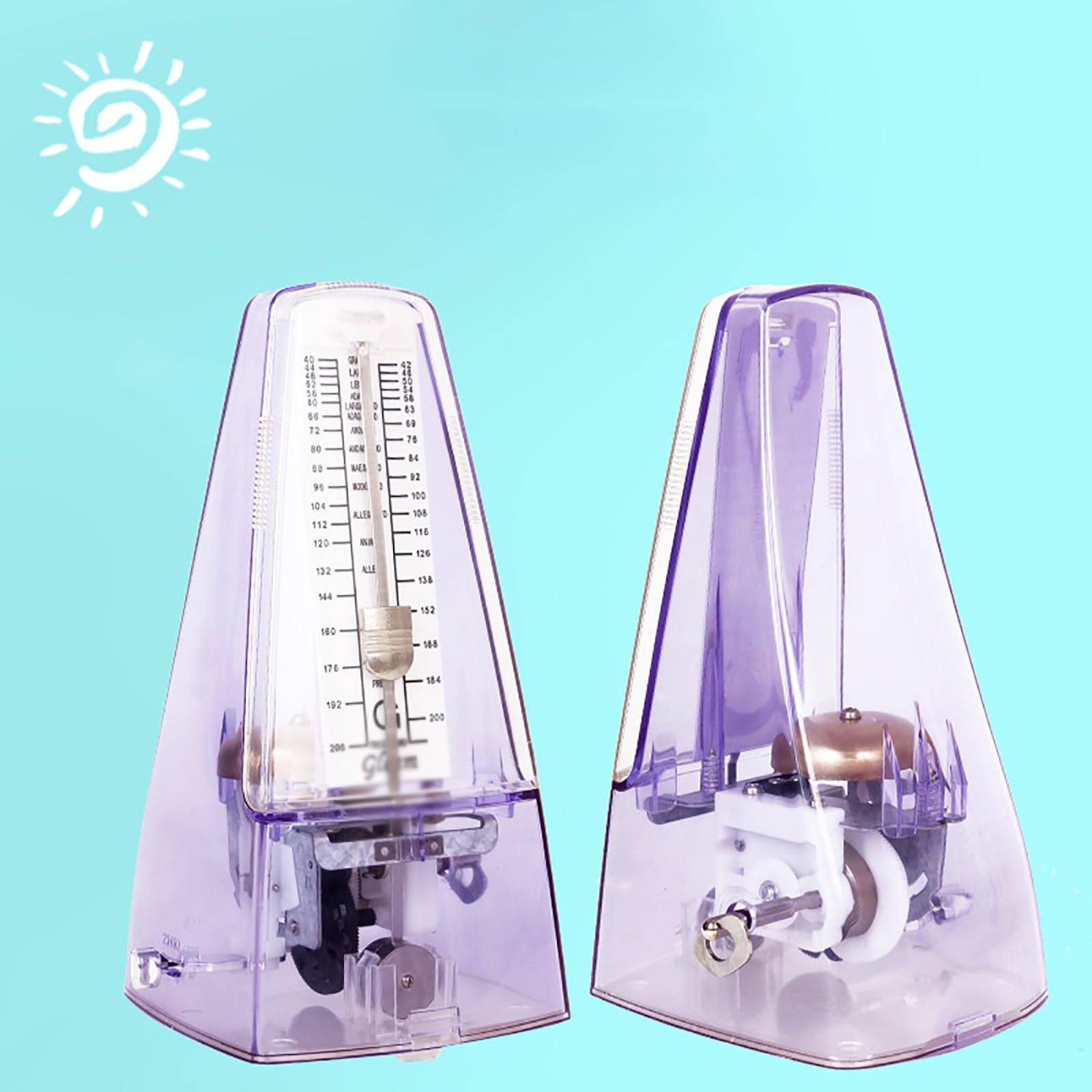 Mechanisches Metronom, Metronom, transparent, mechanisches Metronom, for Gitarre, Violine, Klavier, universell for Gitarre, Klavier(Purple)