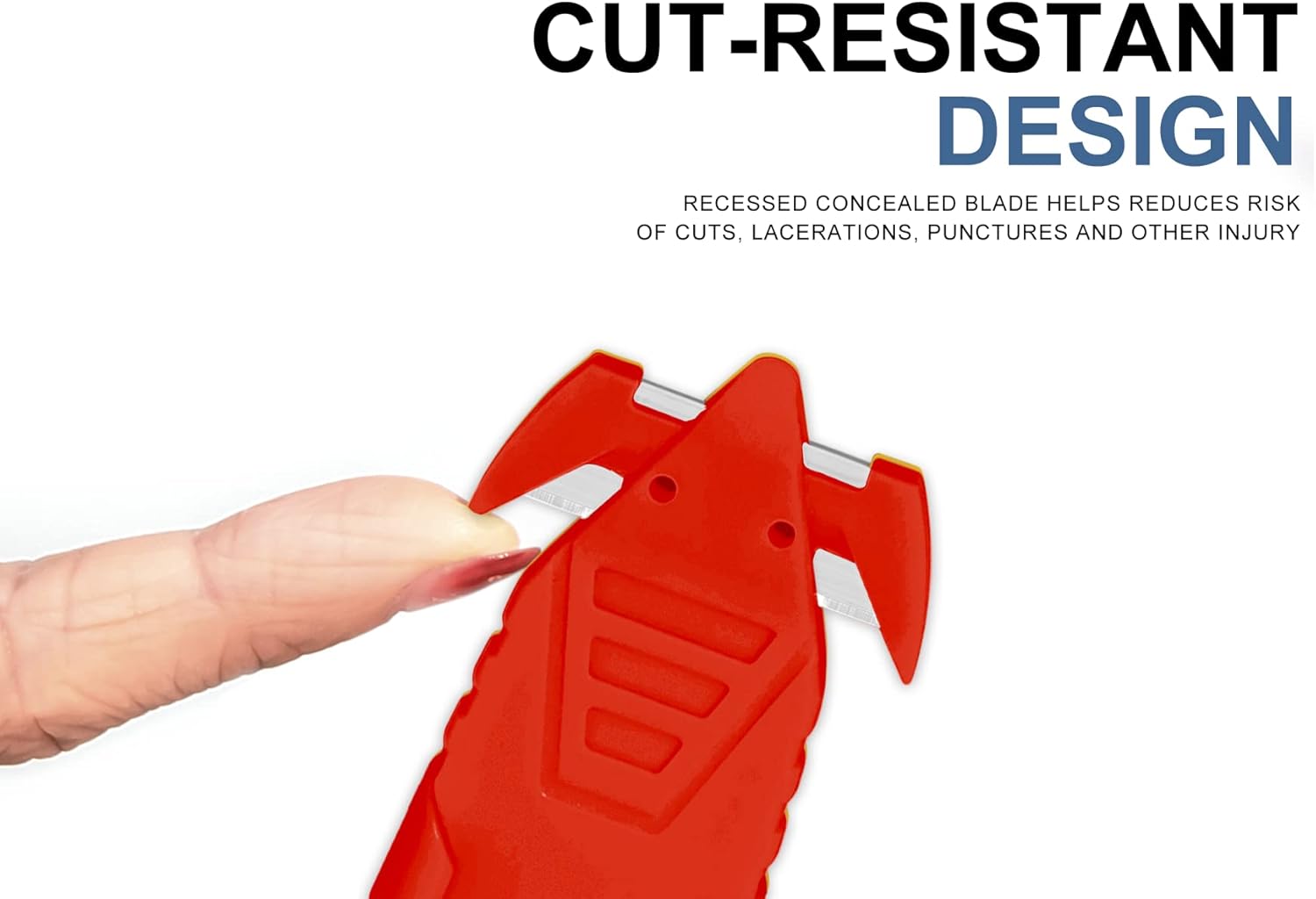 T TOVIA Safety Box Cutter Knife 12pcs 3 Colors, Recessed Concealed