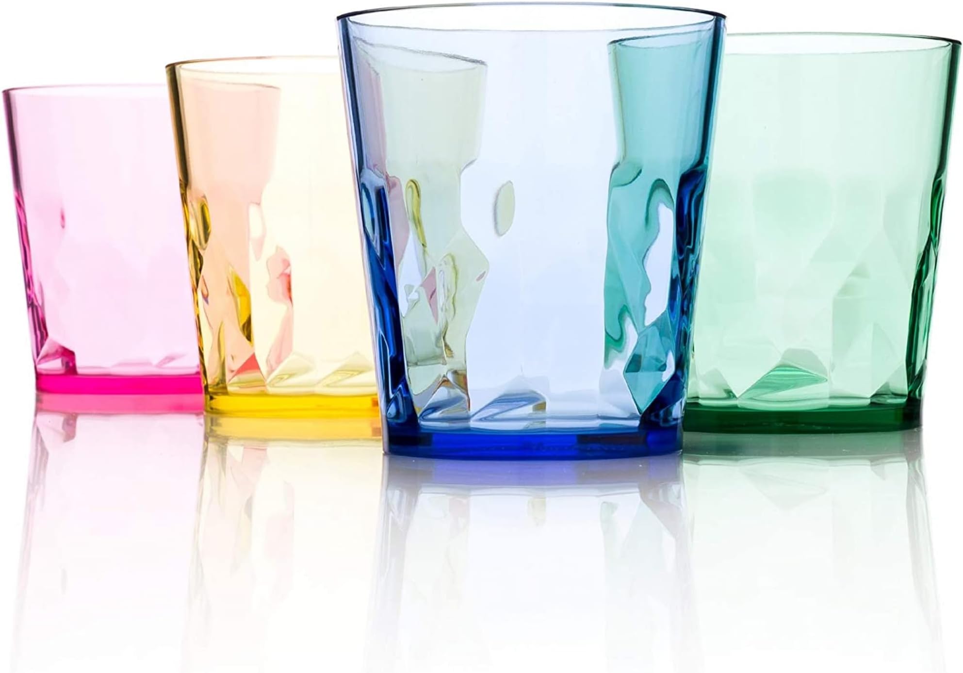 SCANDINOVIA - 250ml Unbreakable Premium Drinking Water Glasses - Set of 4 - Super Grade Acrylic Plastic Tumbler Cups - BPA Free - Dishwasher Safe - Stackable - Reusable