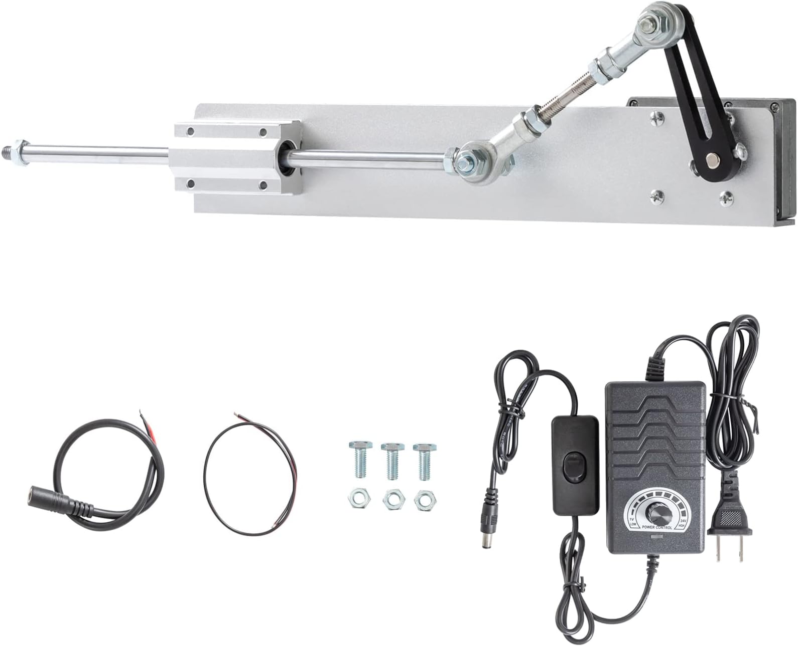 Upgrade Powerful Motor DIY Reciprocating Linear Actuator DC 24V 120rpm High Torque 40 lbs Adjustable Stroke 30-150mm/1.18-6” with Switching Power Supply(24V150mm120rpm)