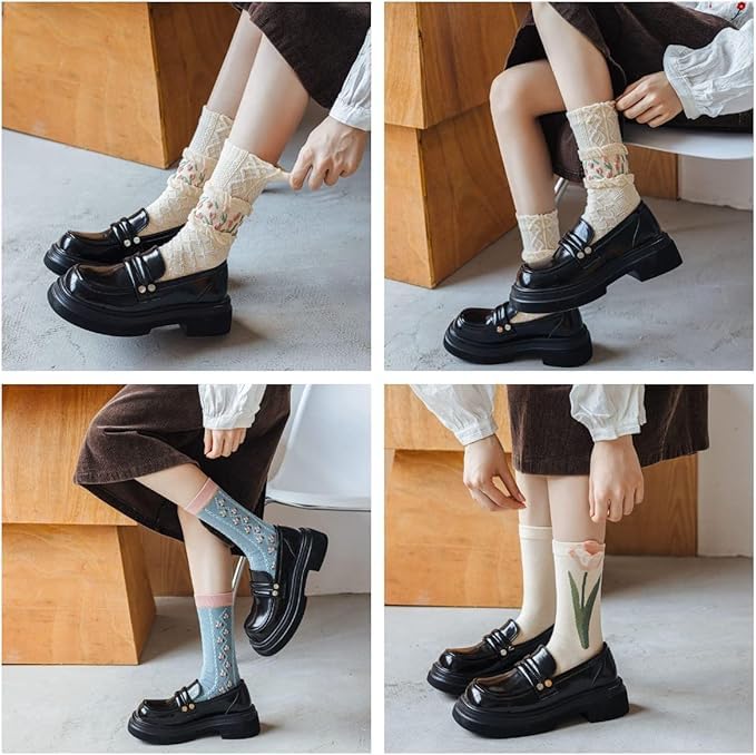 SoxLife Women Calf Length Cute Socks | Fruit Theme Design | Set of 5 (IN, Alpha, Free Size, Tulip) - Image 7 thumbnail