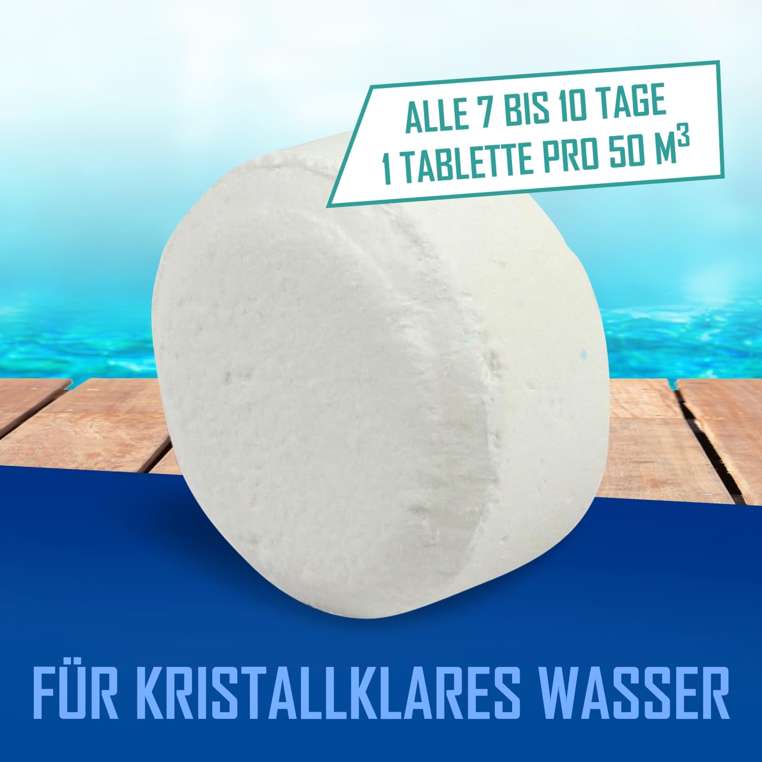 Astral Pool Multi Action Plus Chlorblock 3x500g - Multifunktionstabletten für Langzeitdesinfektion, Algenprävention & Flockung