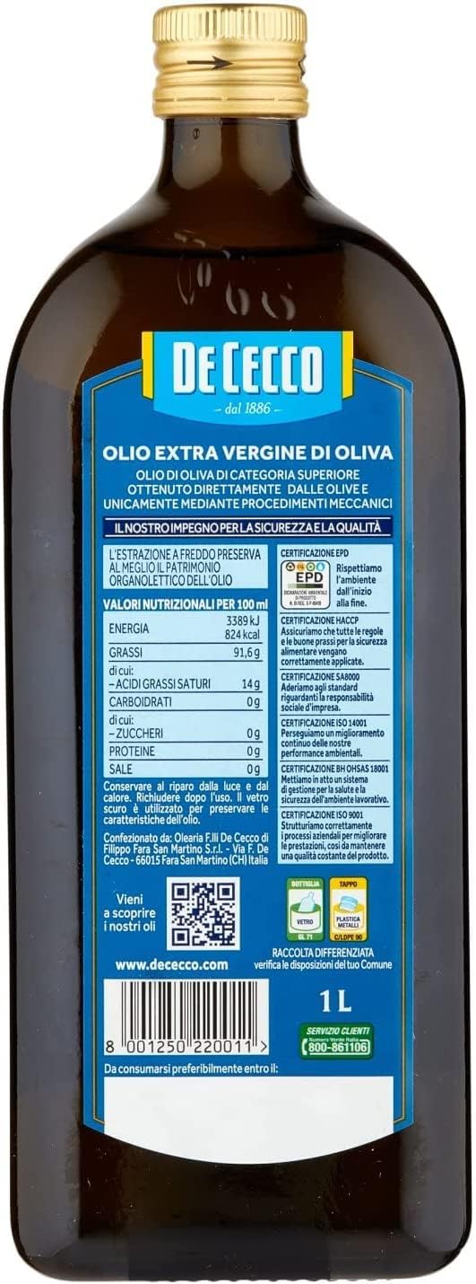 Italian Gourmet Bundle Olivenöl Extra Vergine Classico 6x 1L + Italian Gourmet Polpa Gratis – Kalt extrahiertes natives Olivenöl extra, klassisches Küchenöl für Salat, Pasta, Pizza, Gemüse & Vorrat 6L