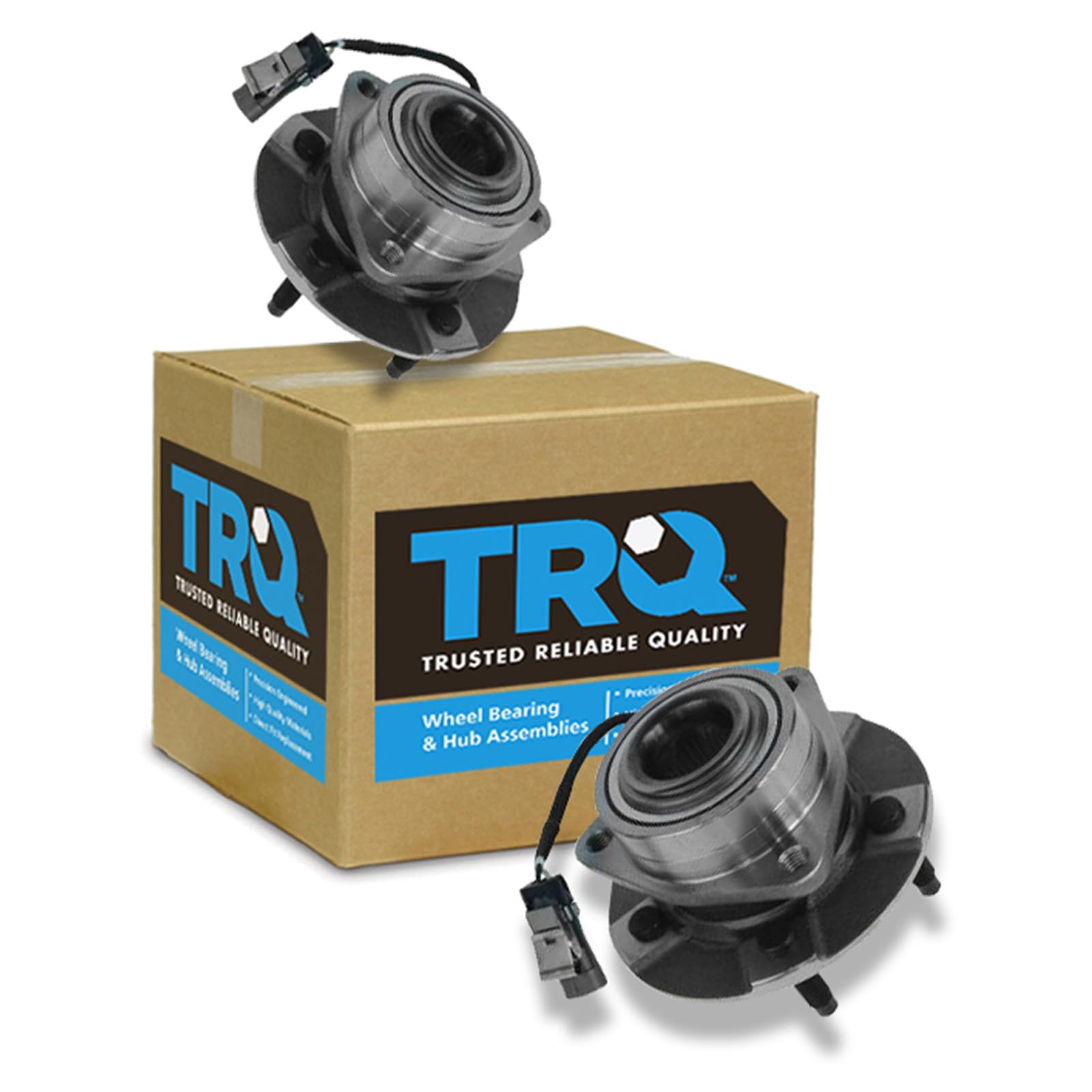 TRQ Front Left and Right Wheel Bearing and Hub Assembly Set 2 Piece