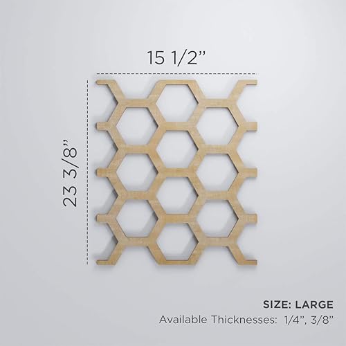 Miniatura 2 de 15 12"W X 23 38" H Large Westmore Decorativos Paneles De Pared De Madera De Calado, Aliso