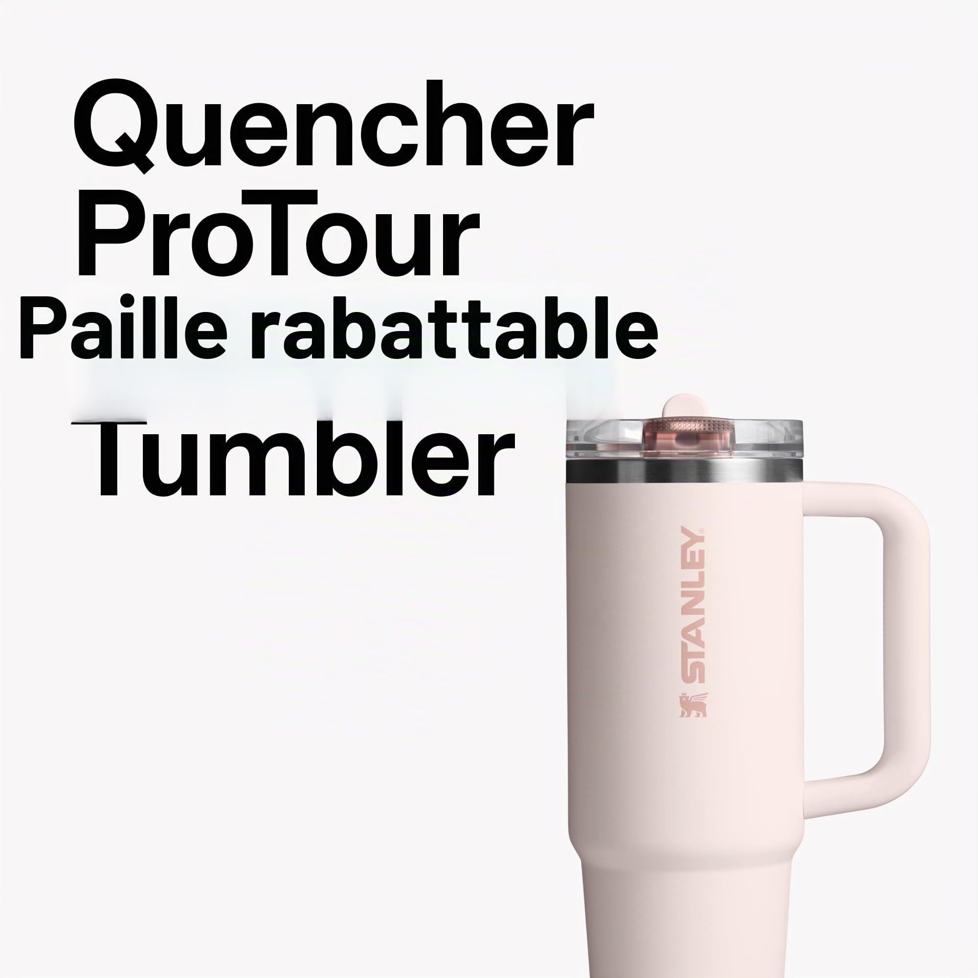 STANLEY Quencher ProTour Flip Straw Gobelet avec couvercle anti-fuites 591 ml | Paille intégrée et poignée | Compatible porte-gobelets pour le voyage | Gobelet isotherme en acier inoxydable | Sans BPA