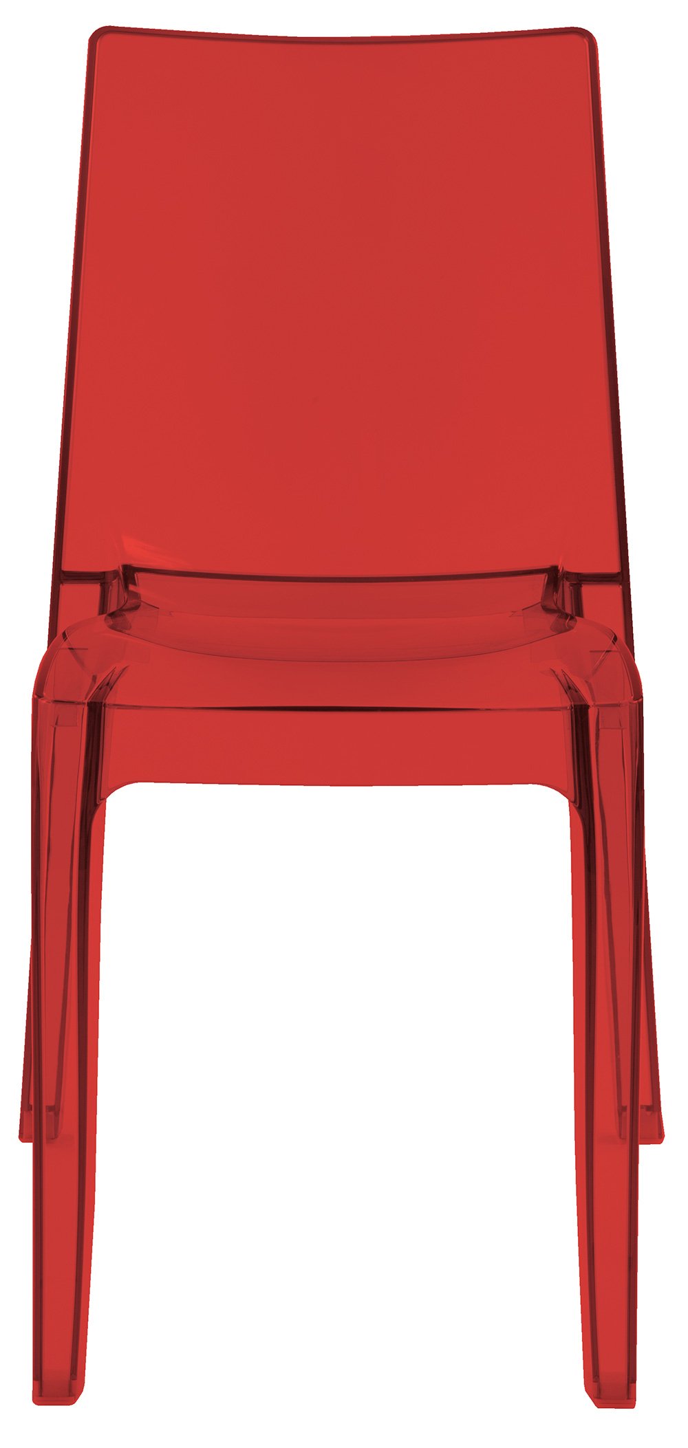 Grandsoleil Upon Cristal Light - Sedia impilabile in policarbonato, 54 x 50 x 84 cm, colore: Rosso rubino