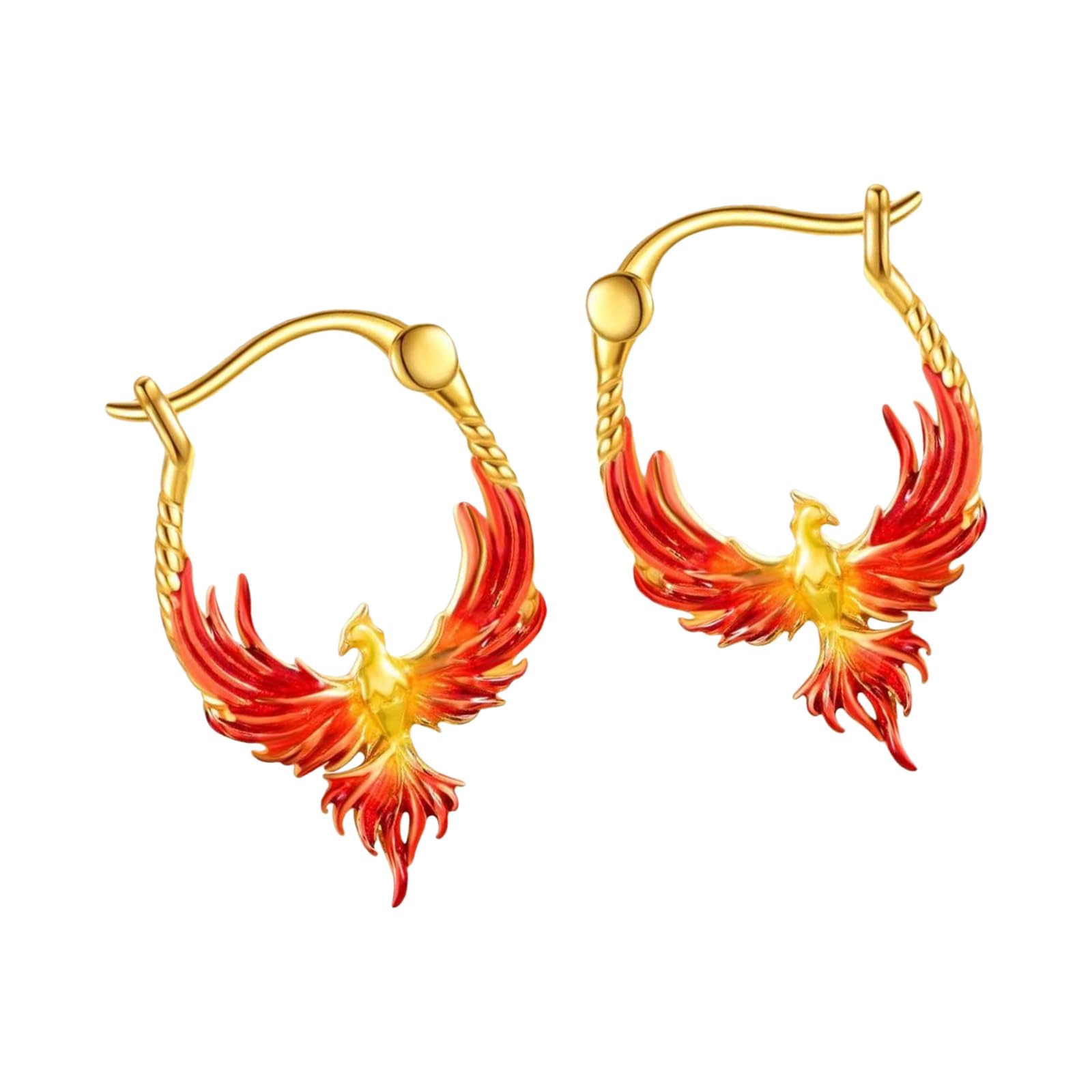 swynrf Stylish Phoenixes Design Earrings Allergy Resistant Alloy Lightweight For Daily Wear And Special Occasions