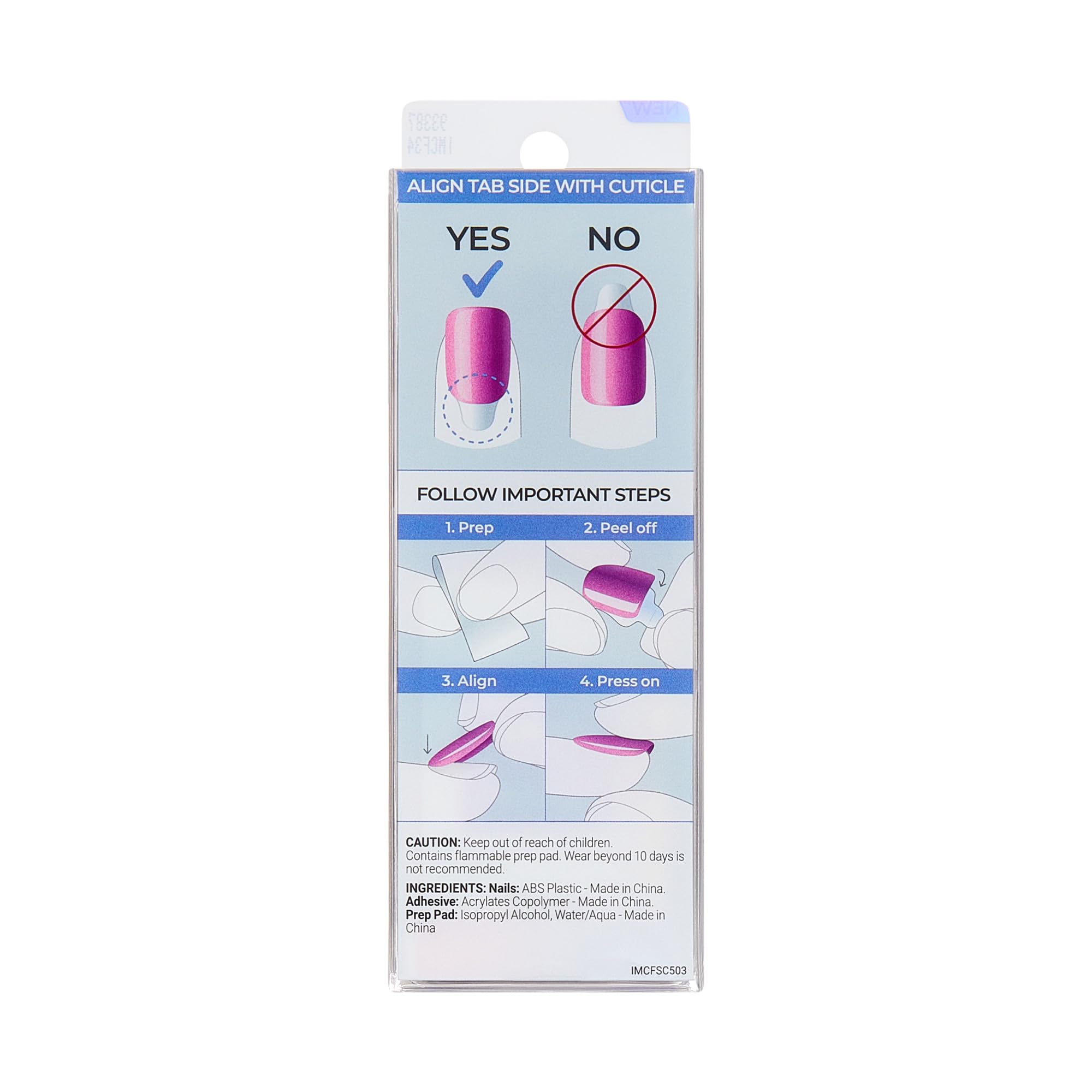Kiss Impress No Glue Mani Press On Nails, ColorFX, 'Hidden Gem', Red, Short Size, Oval Shape, Includes 30 Nails, Prep Pad, Instructions Sheet, 1 Manicure Stick, 1 Mini File: Pattern