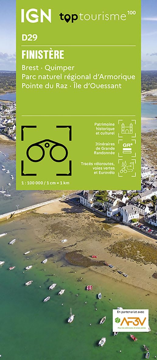 Finistère Brest Quimper PNR Armorique (D29): 1:100000 (TOP 100)