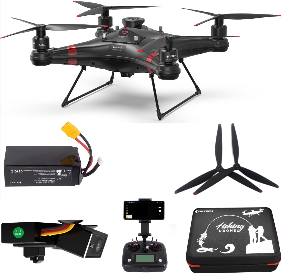 4K Camera Fishing Drone with Auto Drop Bait Release