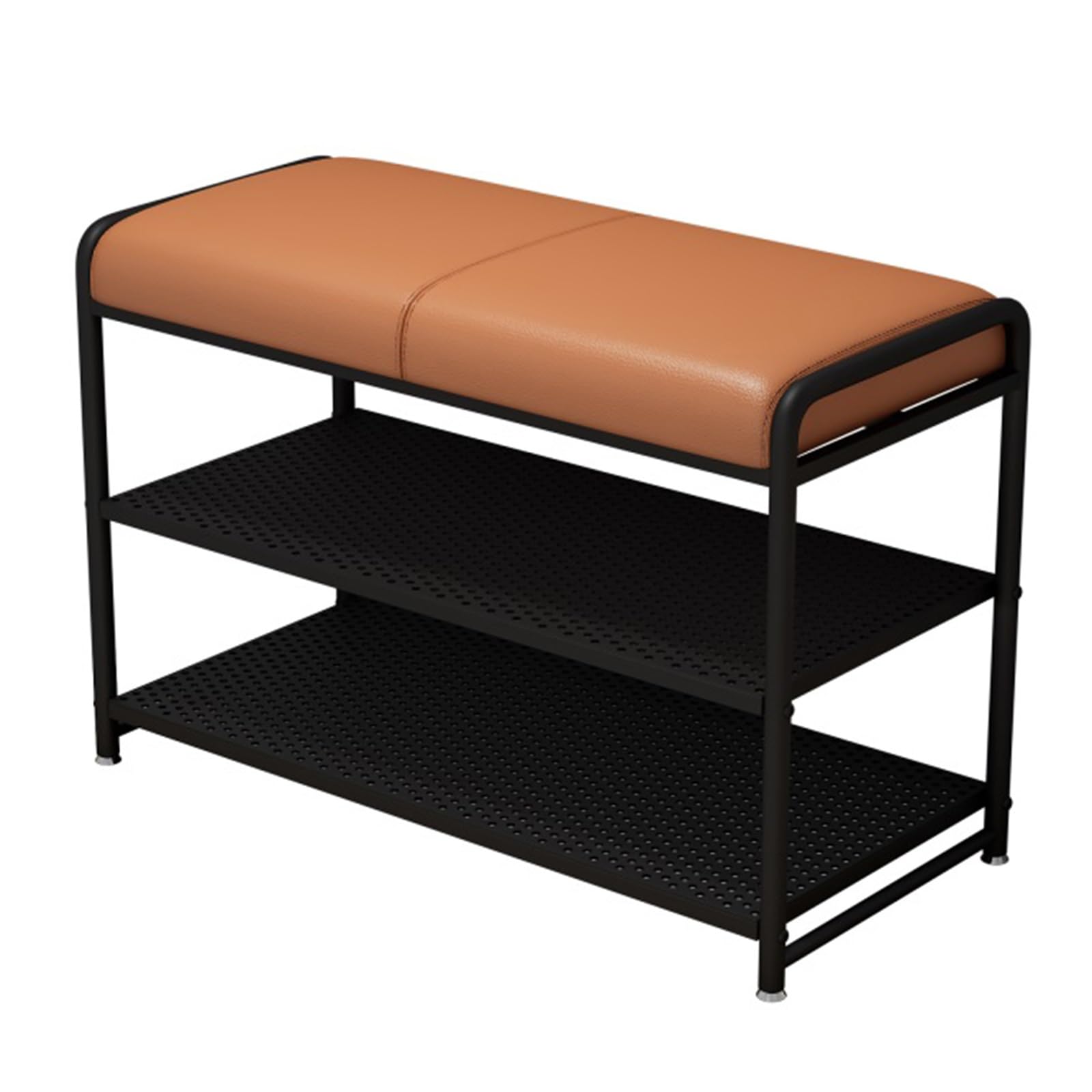 KLGFBDC Entryway Bench with Shoe Storage - Cushioned Seat and 3-Tier Shoe Rack Organizer for Hallway or Living Room