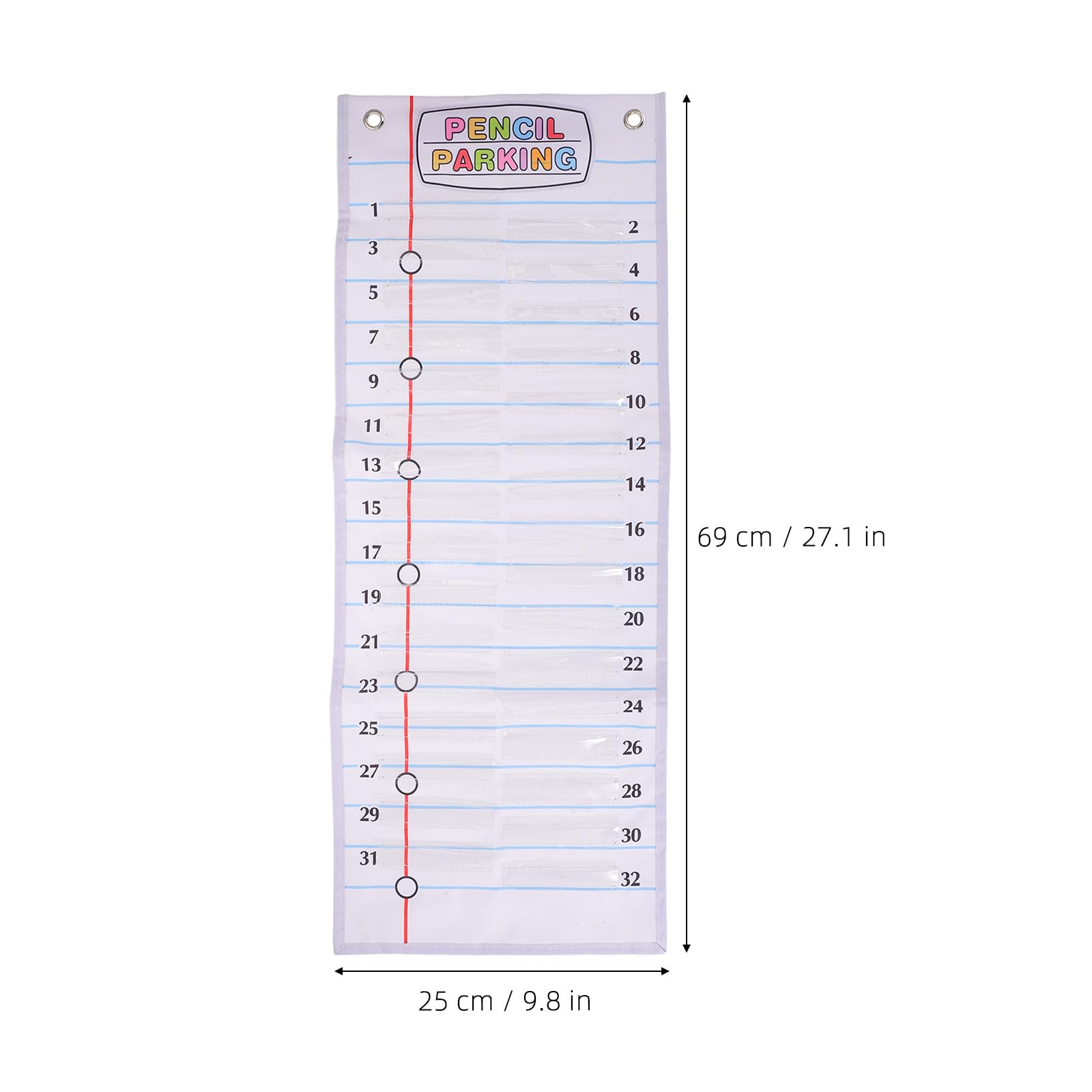 Gatuida Organizador de pared con bolsillos para lápices y 32 bolsillos