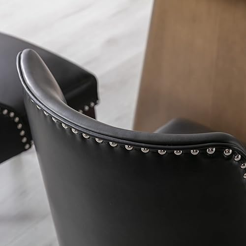 Miniatura 5 de chairus Juego de 2 sillas de comedor modernas de mediados de siglo con patas de madera, cómodas sillas laterales tapizadas de tela de terciopelo