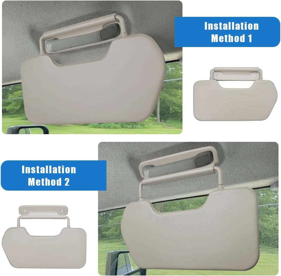 INTGET Upgraded Pair Side Sun Visors for Toyota FJ Cruiser Accessories 2006-2016 Beige Leather Left & Right Car Inner Door Side Sun Protection (Beige, 2PCS)