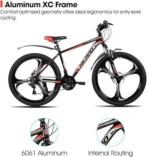 Miniatura 2 de Bicicleta de montaña HILAND de 26" para hombres, mujeres y adultos, 18 velocidades, freno de disco, marco ligero de aluminio, rueda de 36 radios