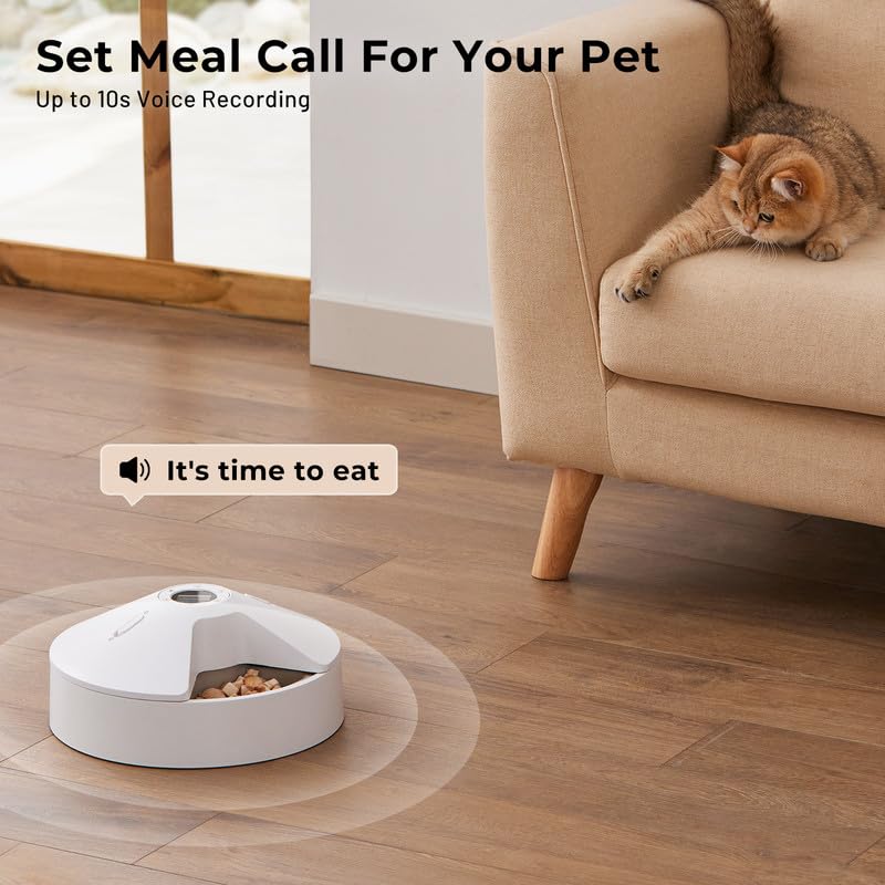 HOLAPAW Automatic Cat Feeder Wet Food, 5 Meals Cordless Pet Food