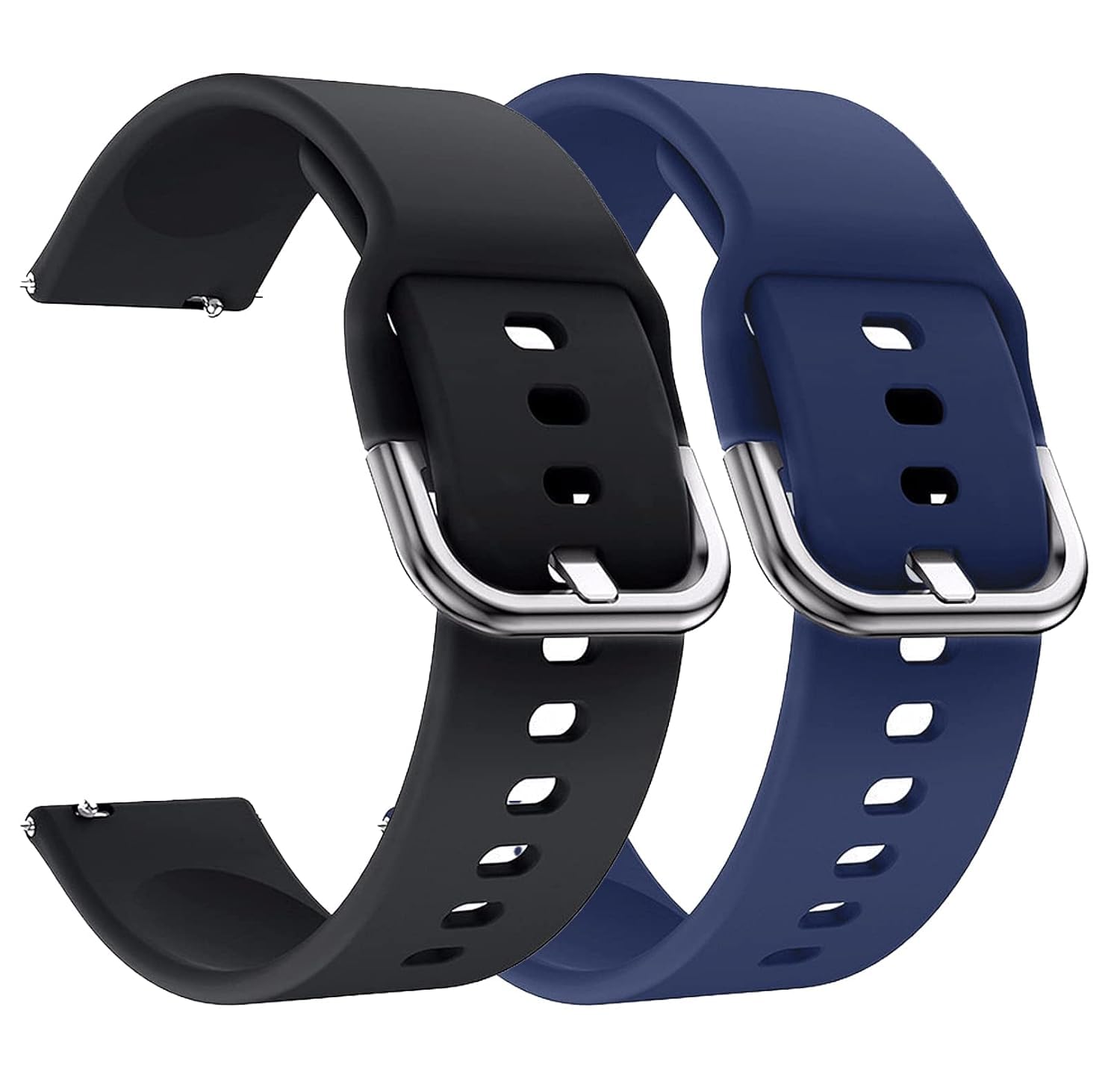 PEFKOPEFKO PSS56 19MM Replacement Soft Silicone [ Tang Buckle ] / Milanese [ Magnetic ] Sporty Straps/Bands Compatible for Boat Storm Smart Watch & Watches with 19mm Lugs Size (19MM, BLACK/NAVY BLUE)