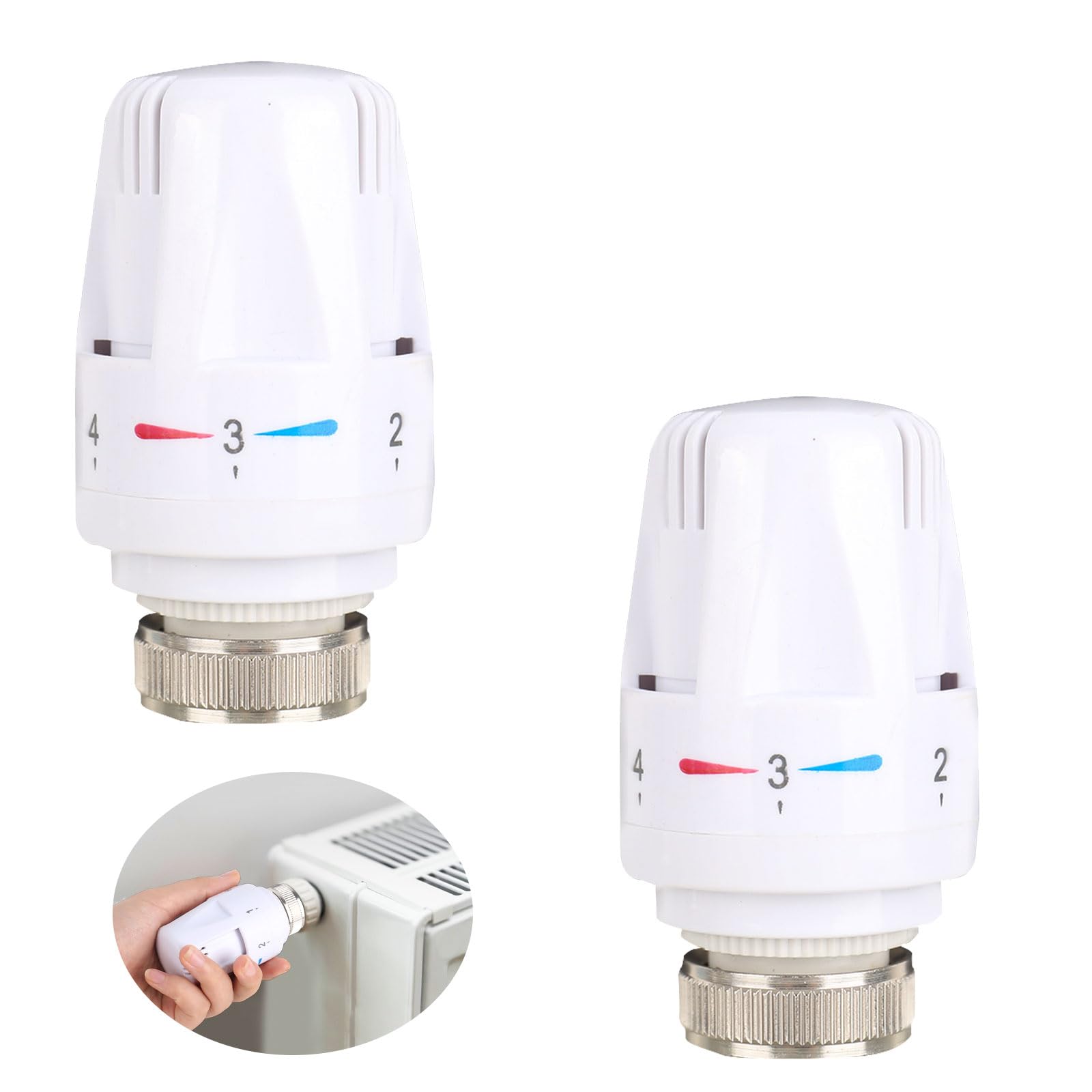 XCWTBL Thermostat Head, Pack of 2 Heating Thermostat, Radiator Thermostat, Thermostat Heater, Thermostat Heating for Thread M30 x 1.5, Frost Protection and Adjustment Functions, for Office Home