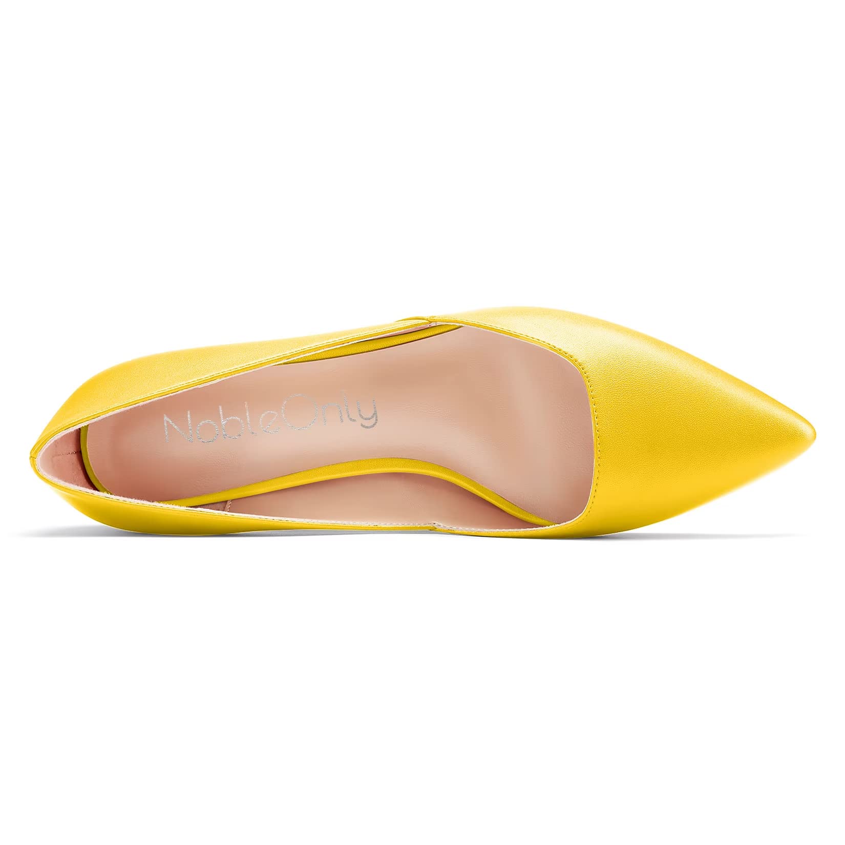 NobleOnly Donna Gattini Basso Tacco Heel a Punta Pumps Slip-on da Matrimonio Ufficio 3.5 CM Heels