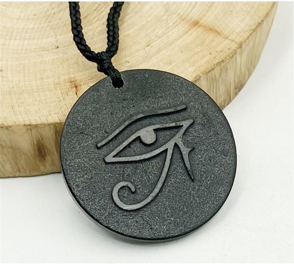 Shungite Eye of Horus Necklace,Eye of Evil Shungite Necklace Blocker Amulet Necklace