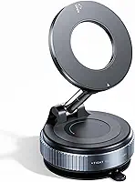 Suporte de telefone magnético a vácuo 2026 atualizado 360° reforçado 43,5 kg ultra ventosa suporte de telefone para celular MagSafe para seu carro/academia/suporte de espelho para iPhone e