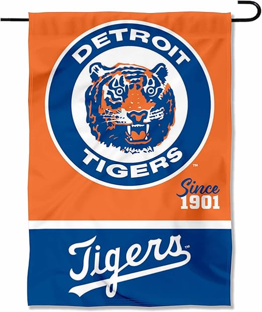 WinCraft Detroit Tigers Retro Vintage Throwback Double Sided Garden Flag