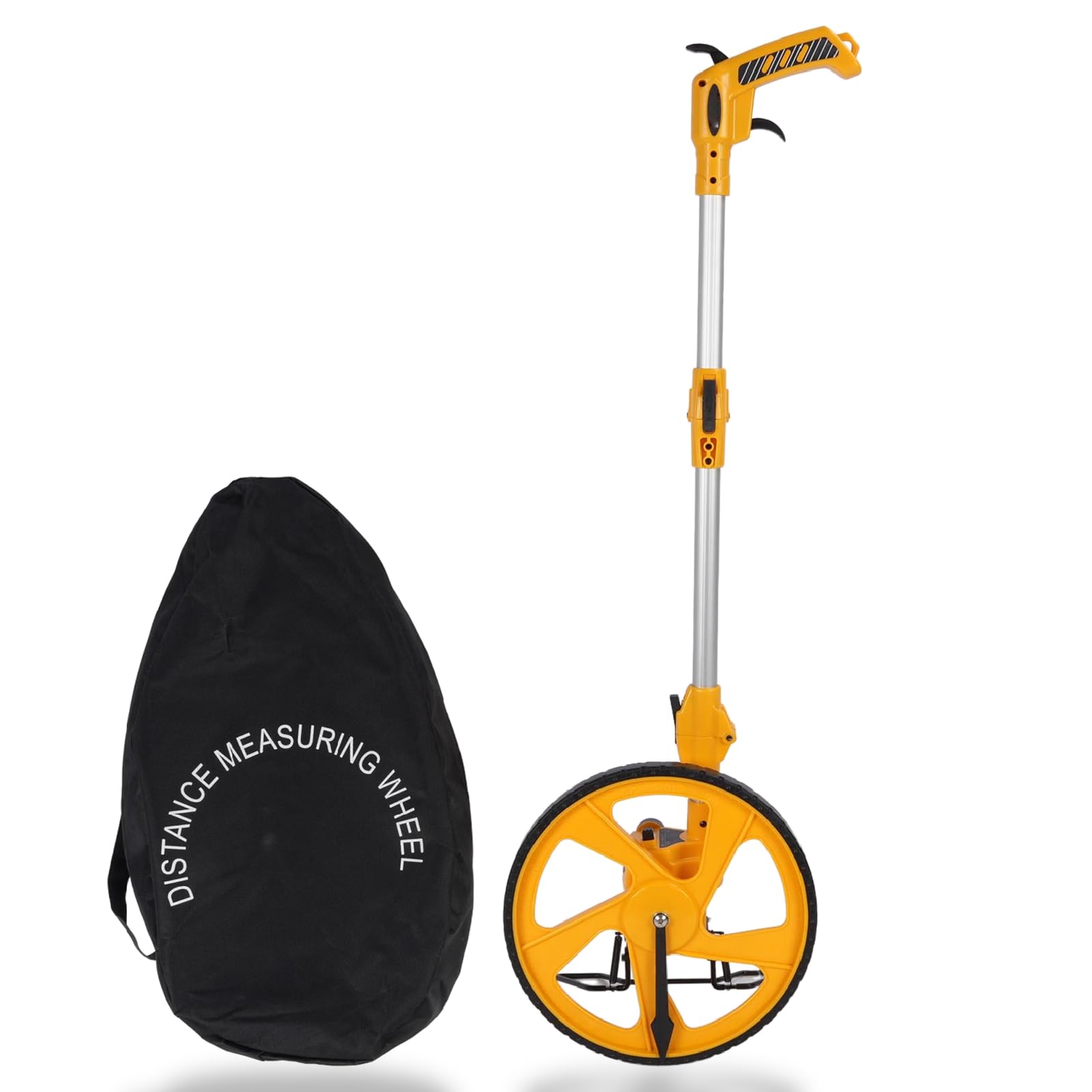Roue de Mesure en Mètres, Distance de Marche Portable de la Roue de Mesure avec Sac de Transport pour Chantier, Double Pliable, une clé à Réinitialiser, Mesure jusqu'à 9 999 M