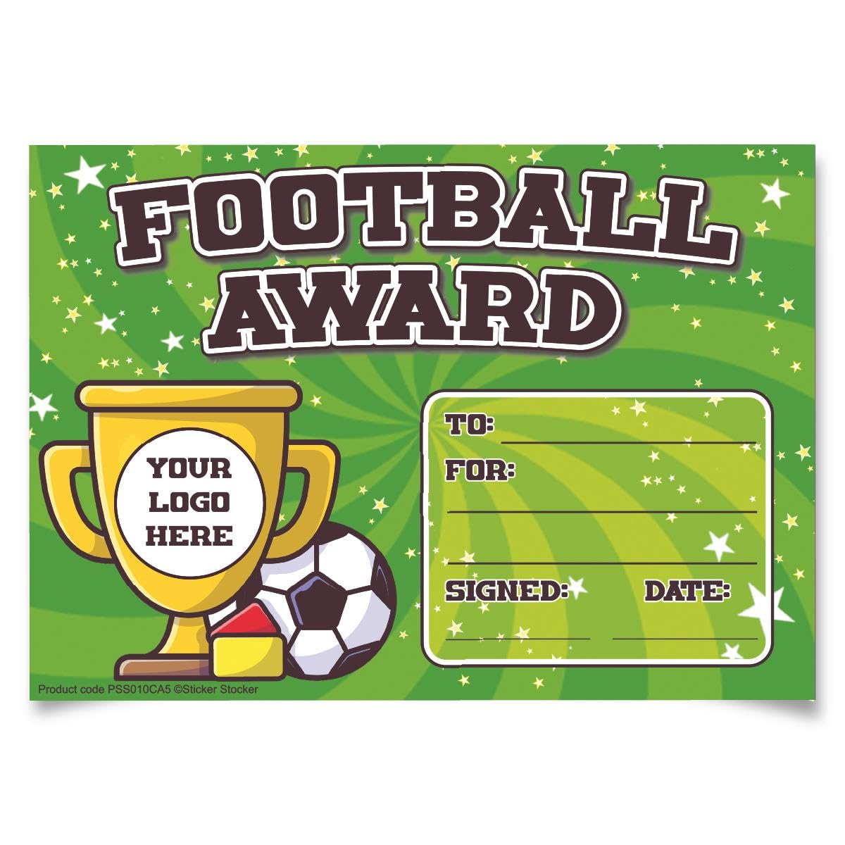 20 Personalised Football Award certificates - 2 or 20- for School Teachers, 250gsm A5 Silk Finish Photo Paper (Pack of 20)