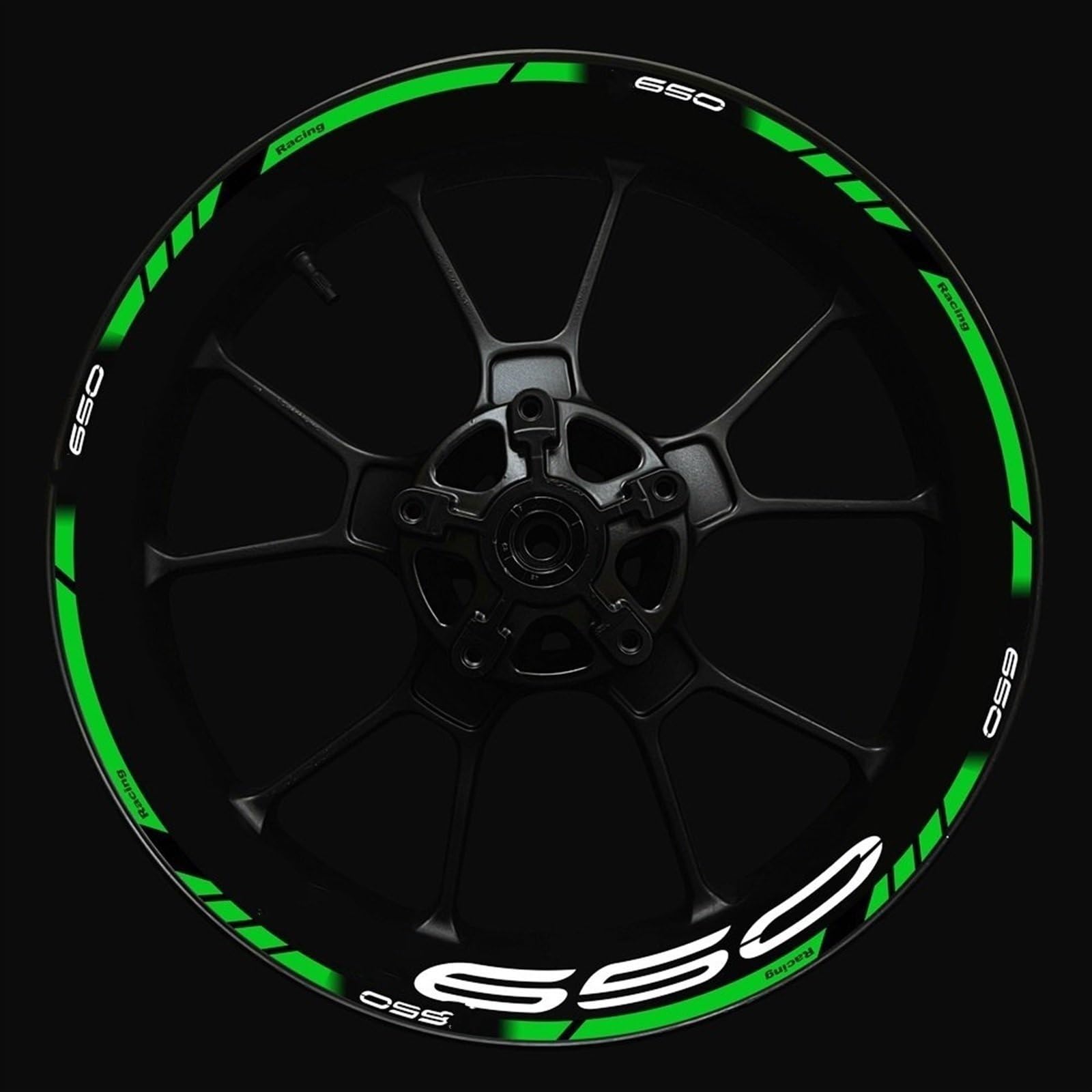 Stickers Motorcycle Wheel Stickers Night Reflective Decorative Rim for Kawasaki Z650 Z-650 Z 650(Style 11)